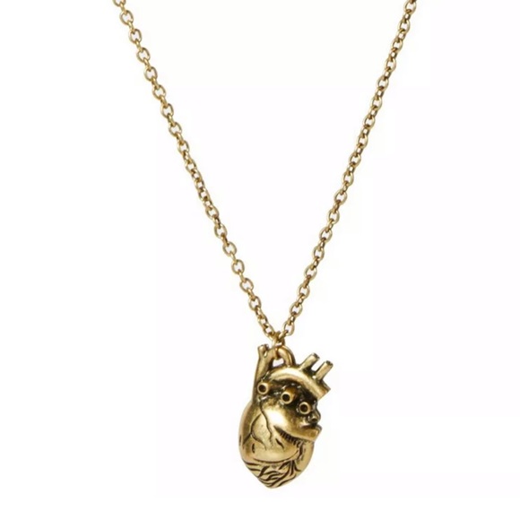 {YVONNE} vintage anatomical heart pendant necklace - Picture 2 of 5
